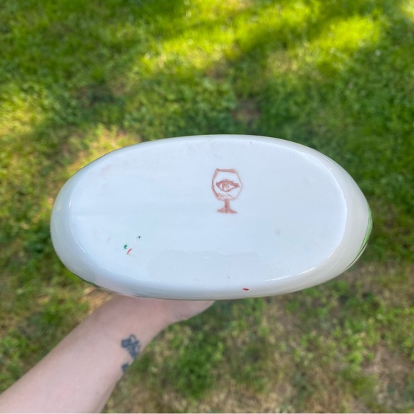 Hand Painted Ceramic Glazed Pansy Wine Decanter - Picture 7 of 9